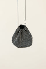 Own The Night Diamante Mesh Bag Black