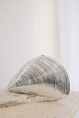 Shandra Shell Clutch Silver