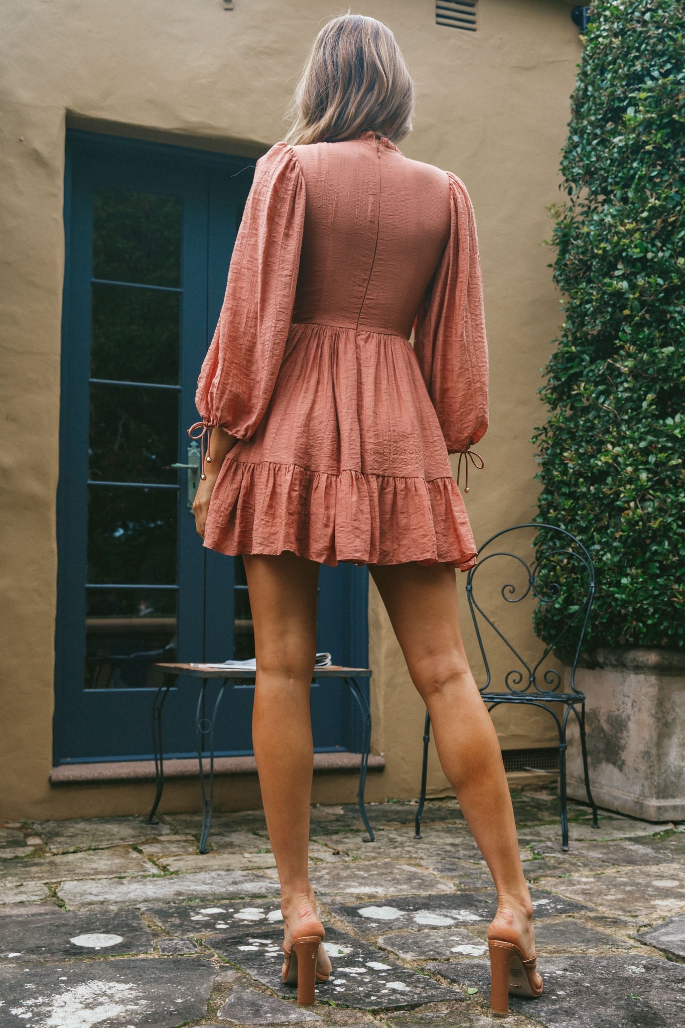 Secret Garden Long Sleeve Smocked Bodice Dress Rose
