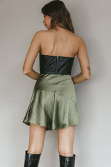 Gwyneth Flounce Mini Skirt Khaki