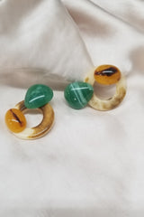 Mozambique Geometric Earrings Tan