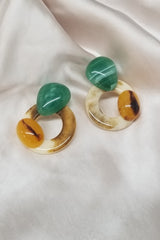 Mozambique Geometric Earrings Tan