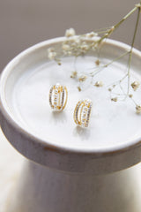 Ophelia Pearl and Crystal Earrings Gold