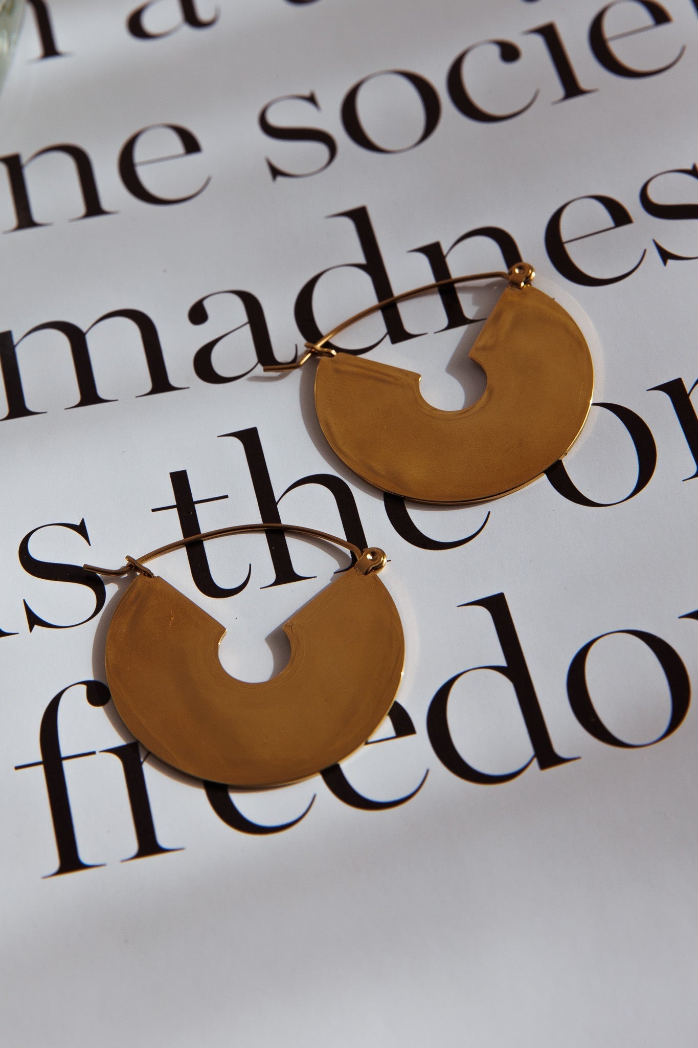Faith Flat Circle Earrings Gold