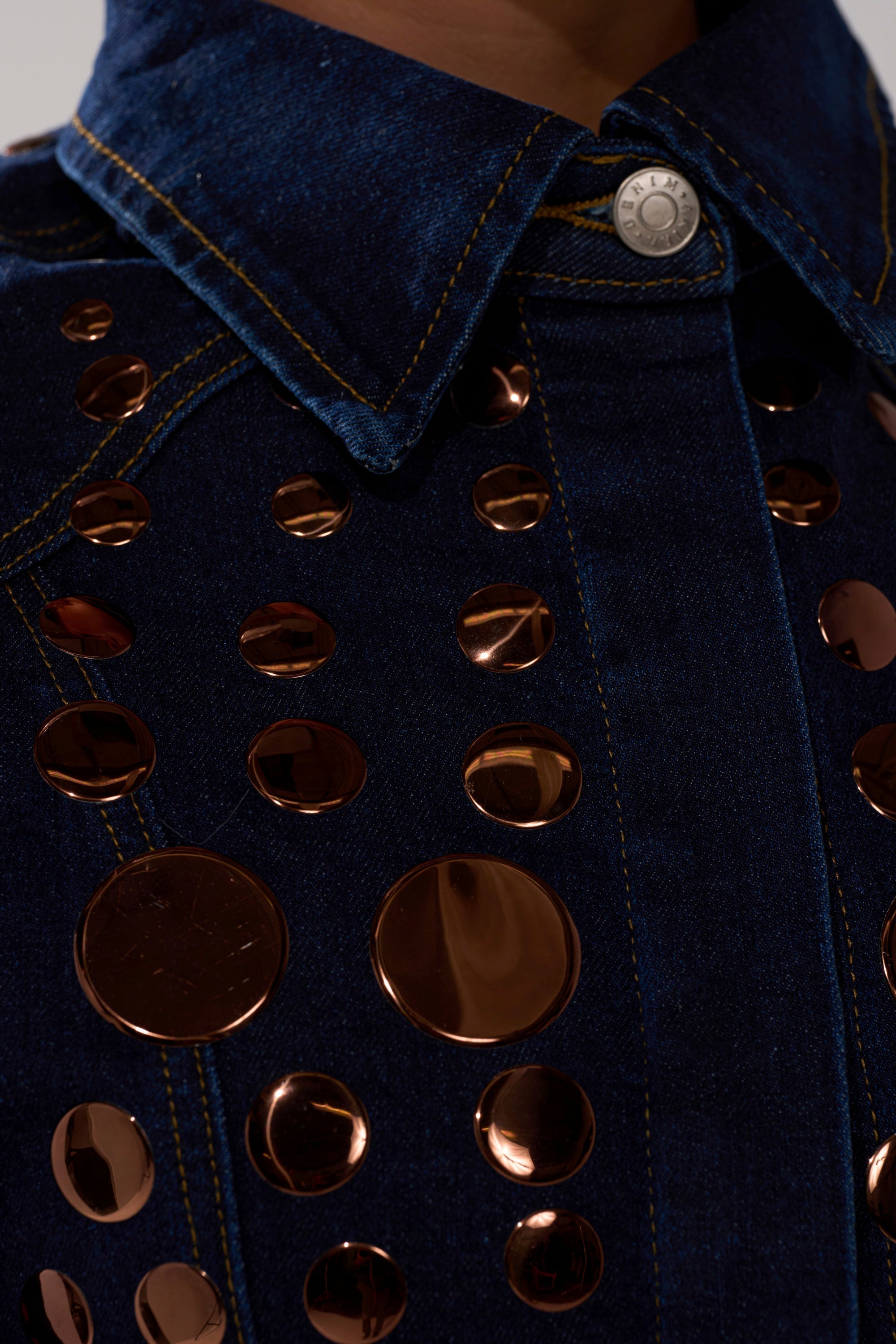 DISCO BABE DENIM BUTTON DOWN