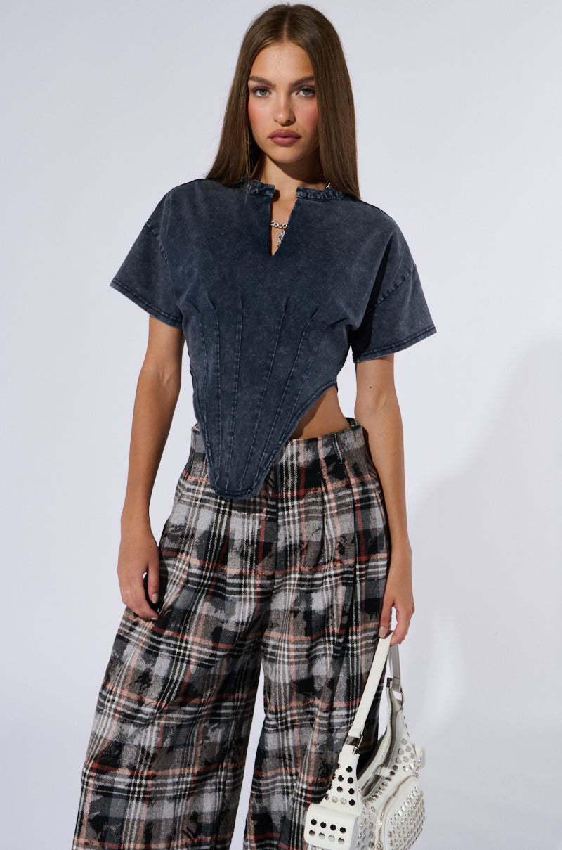 SEIZE THE DAY SHORT SLEEVE CORSET T-SHIRT