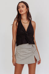 Zoriah Twist Bust Halterneck Top Black