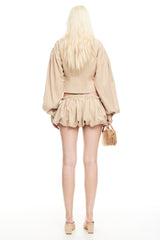 LIONESS Eclipse Mini Short Beige Plaid