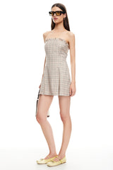 LIONESS Nautica Mini Dress Almond Plaid