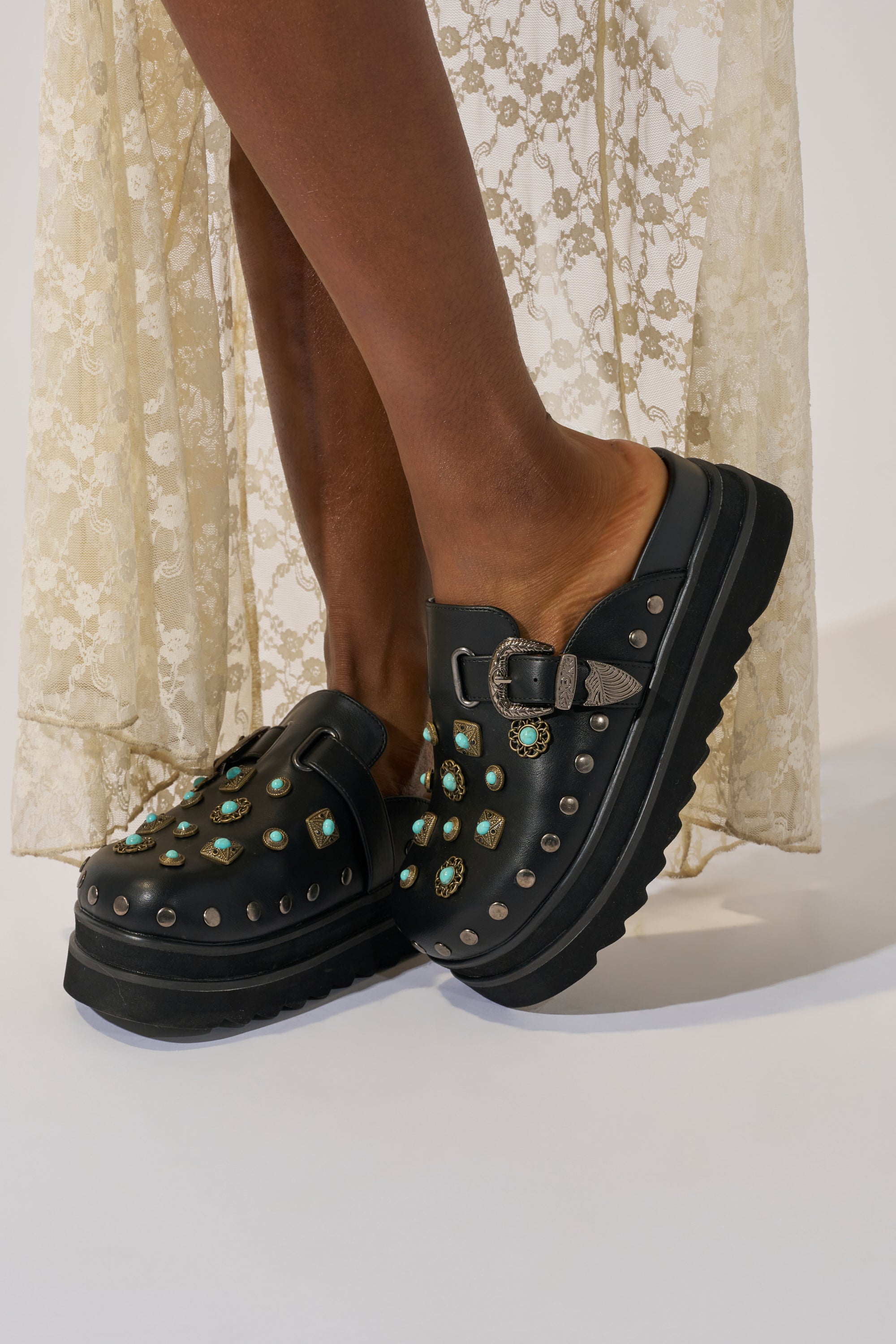 AZALEA WANG MAVIS FLAT EMBELLISHED CLOG