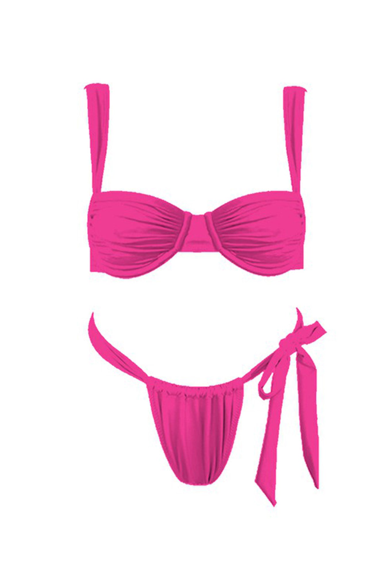 Malibu Tie Bikini Bottom Fuchsia