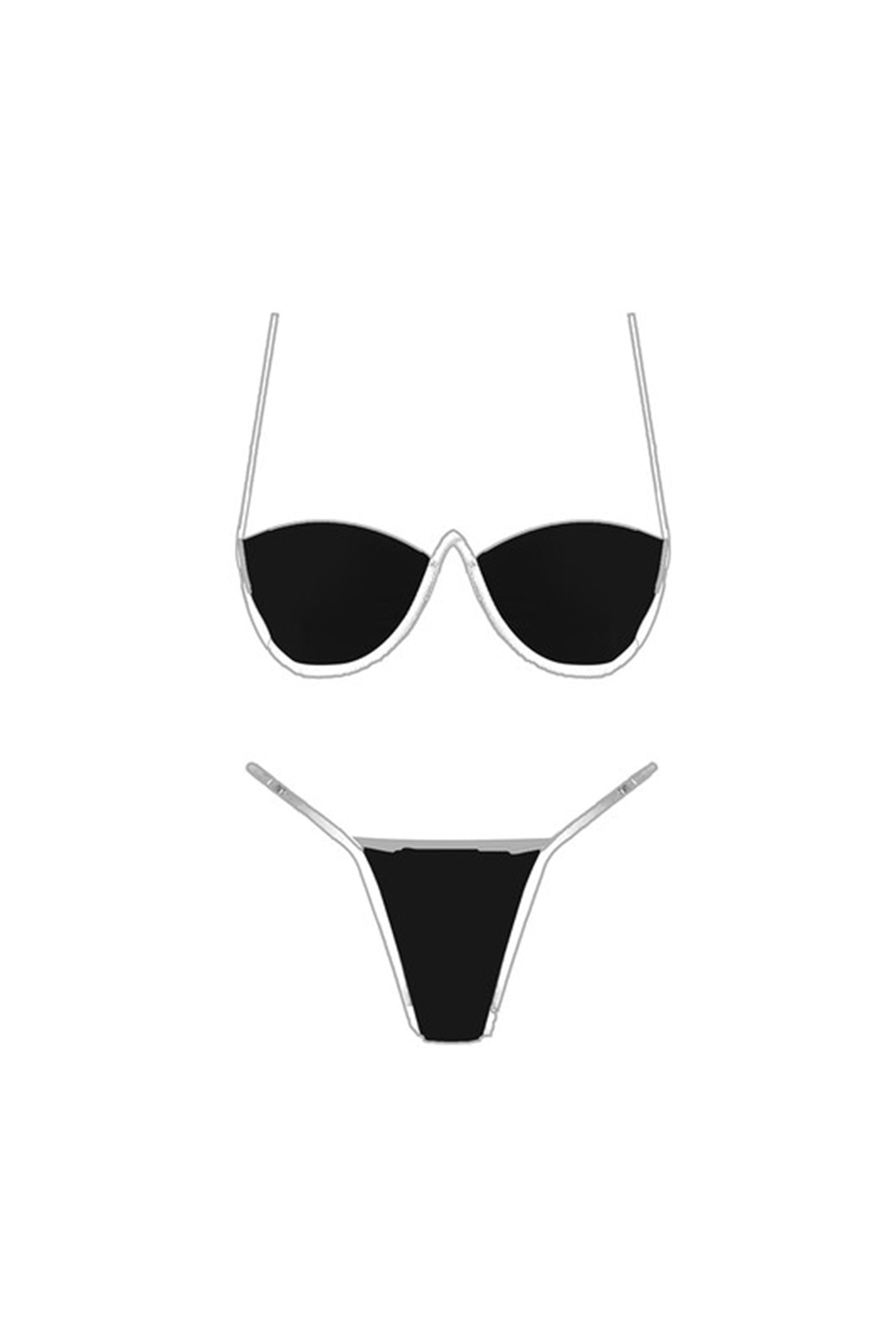 Monaco Bikini Top Black/White