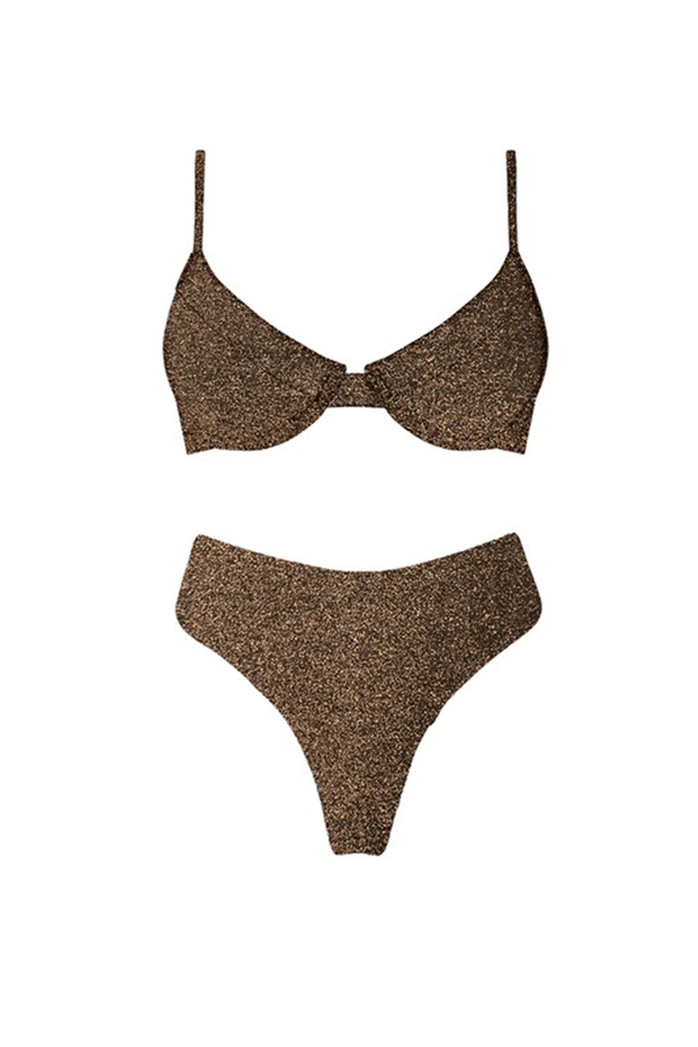 Zuma High Waist Bikini Bottom Brown
