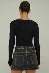 New School Long Sleeve Top Black