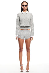 LIONESS Coastal Cable Knit Sweater Cloud