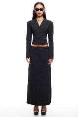 LIONESS Lune Maxi Skirt Onyx Pinstripe