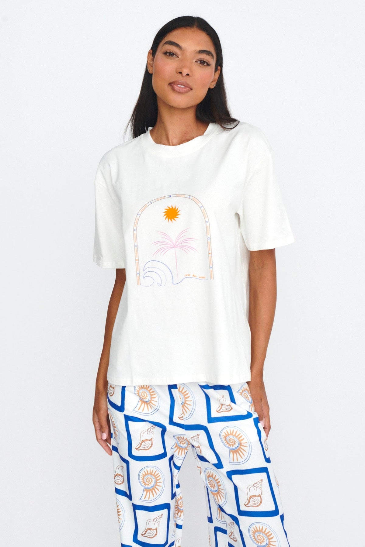 LOST IN LUNAR Ride The Wave Tee White