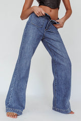 ROLLA'S Sailor Jean Long Janet Recycled Mid Vintage Blue