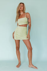Light Speed Fluffy Crop Top Pistachio
