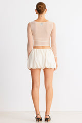 SNDYS Freja Bubble Skirt Chalk