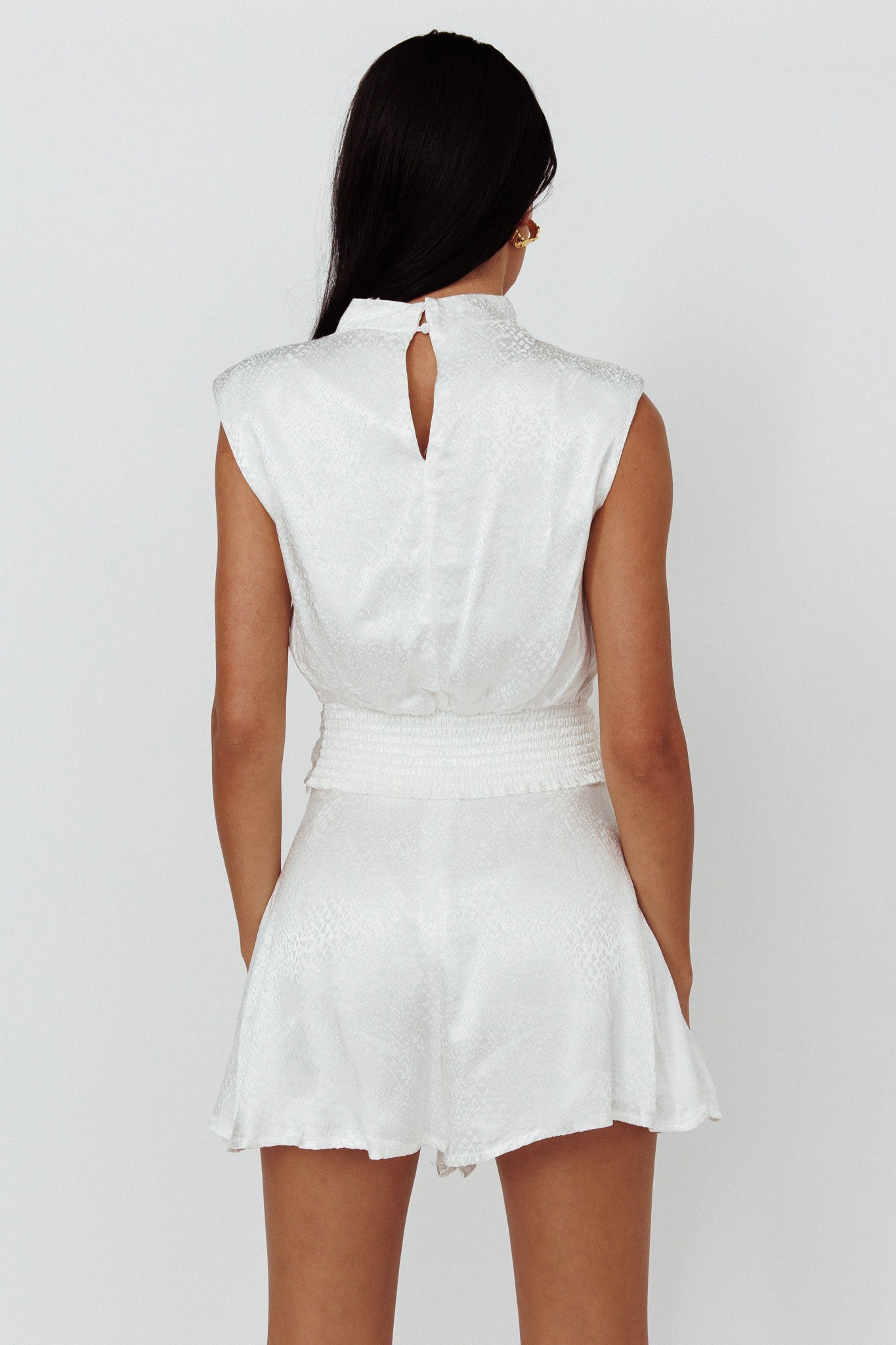 Sailing Snakeskin Texture Shorts White