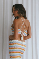 Soul Sister Tied Back Crochet Crop Top Blush