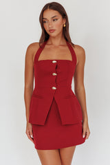 Tammi High Waist Mini Skirt Cherry