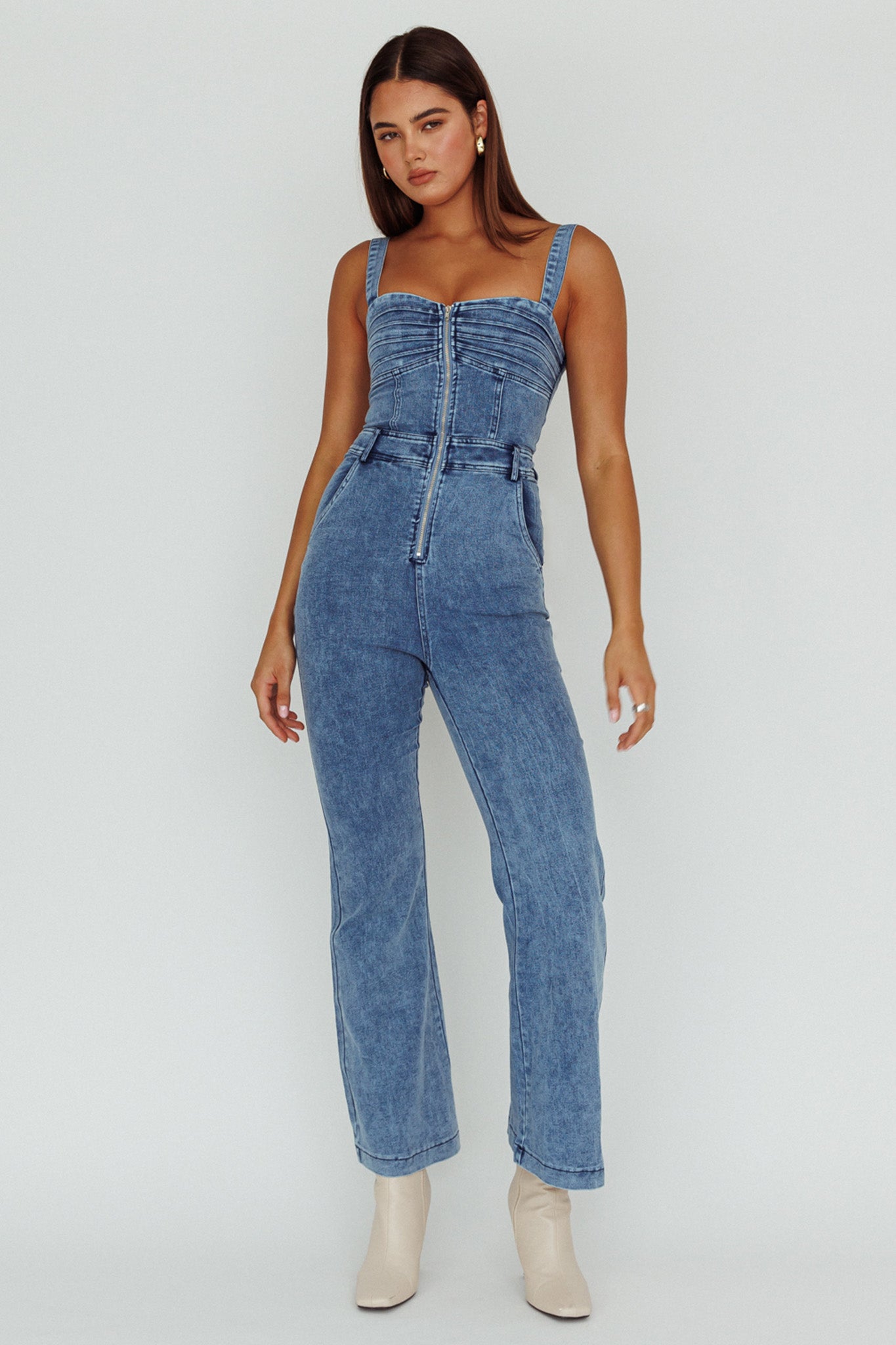 Emilio Flared Jumpsuit Denim