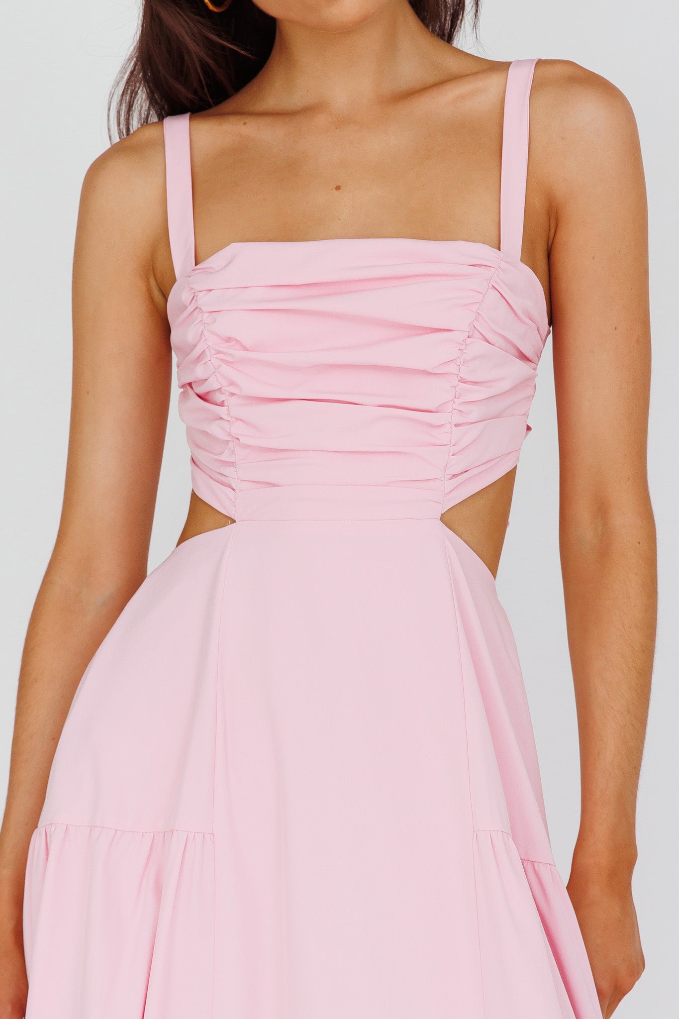 Kassi Gathered Bodice Maxi Dress Blush