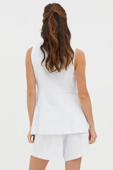 Philomena Pleat Shorts White