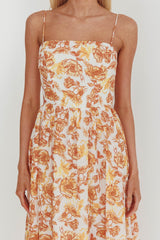 Wild Card Cami Strap Maxi Dress Floral Yellow