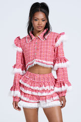 SUNNY RUFFLE BOMBER