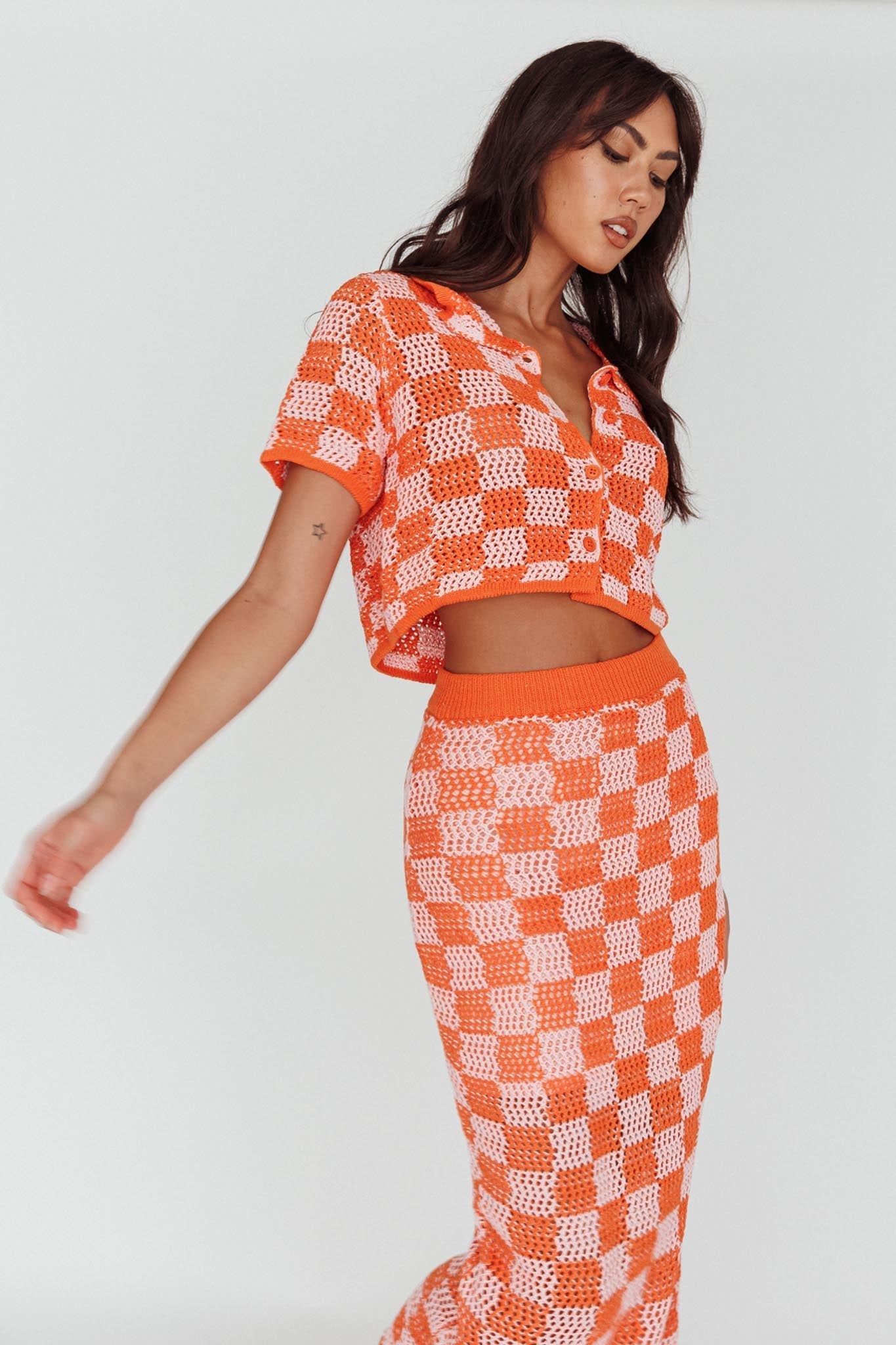 Byron Bay Crochet Maxi Skirt Sunset