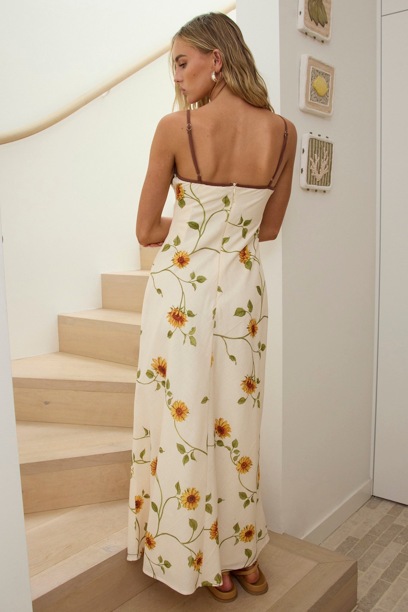 Walking On Sunshine Tied Back Mini Dress Sunflower