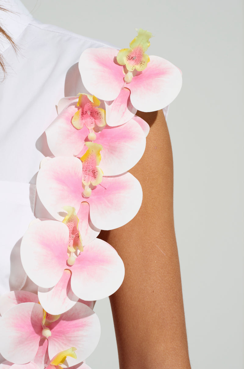 FLOWER POWER BUTTON DOWN TOP