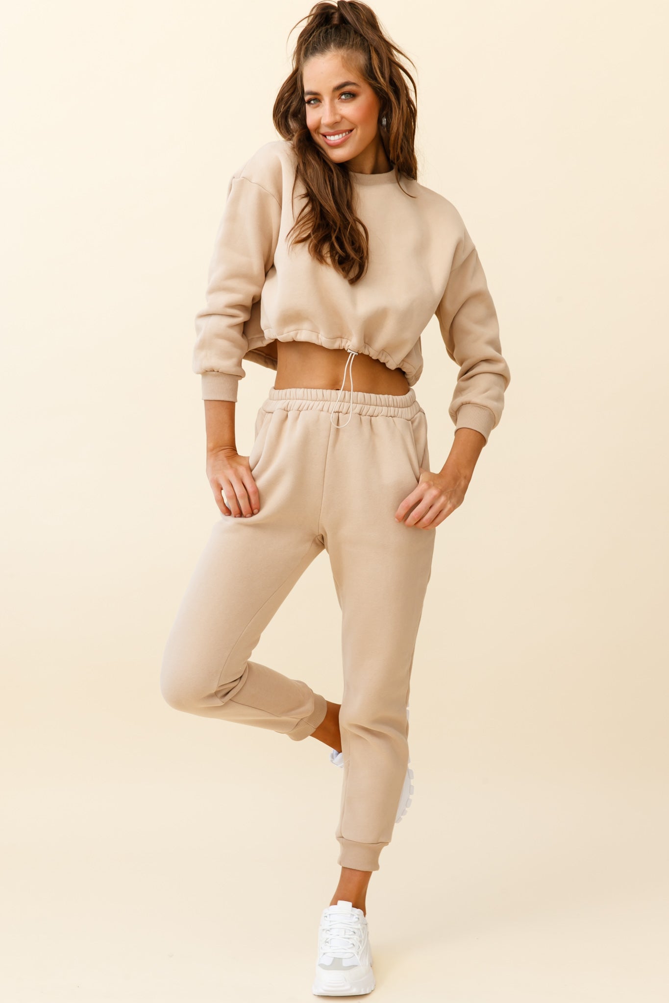 Monterey Elasticated Waist Jogger Pants Tan