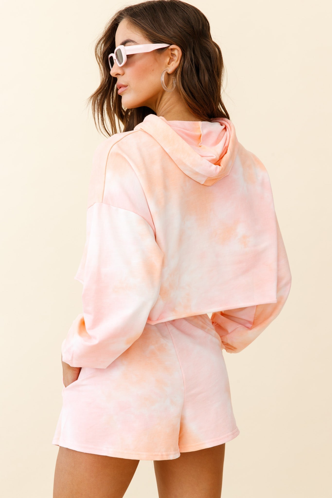 September Sun Crop Length Hoodie Pink