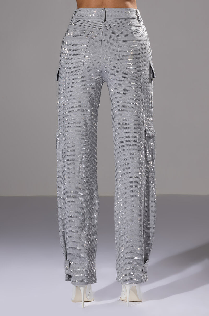 AMMO BONNE SOIREE RHINESTONE CARGO PANTS