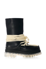 AZALEA WANG STOKES BLACK FLATFORM BOOTIE