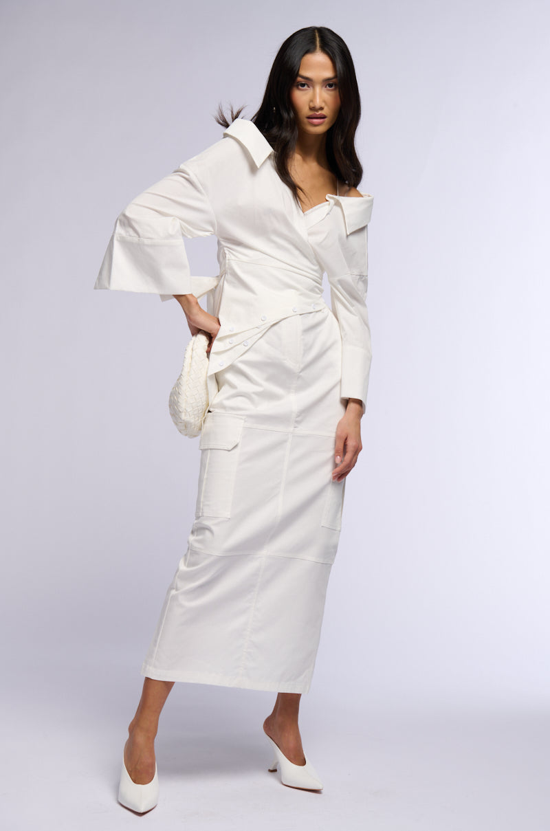 BILLY OFF THE SHOULDER WRAP FRONT BLOUSE