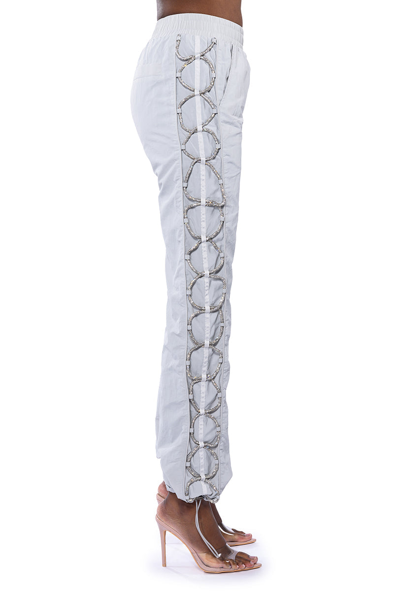 DIAMOND LACE UP TRACK PANT