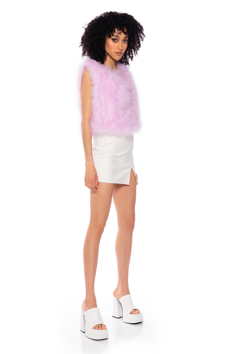 THE QUINN SPRING FEATHER VEST