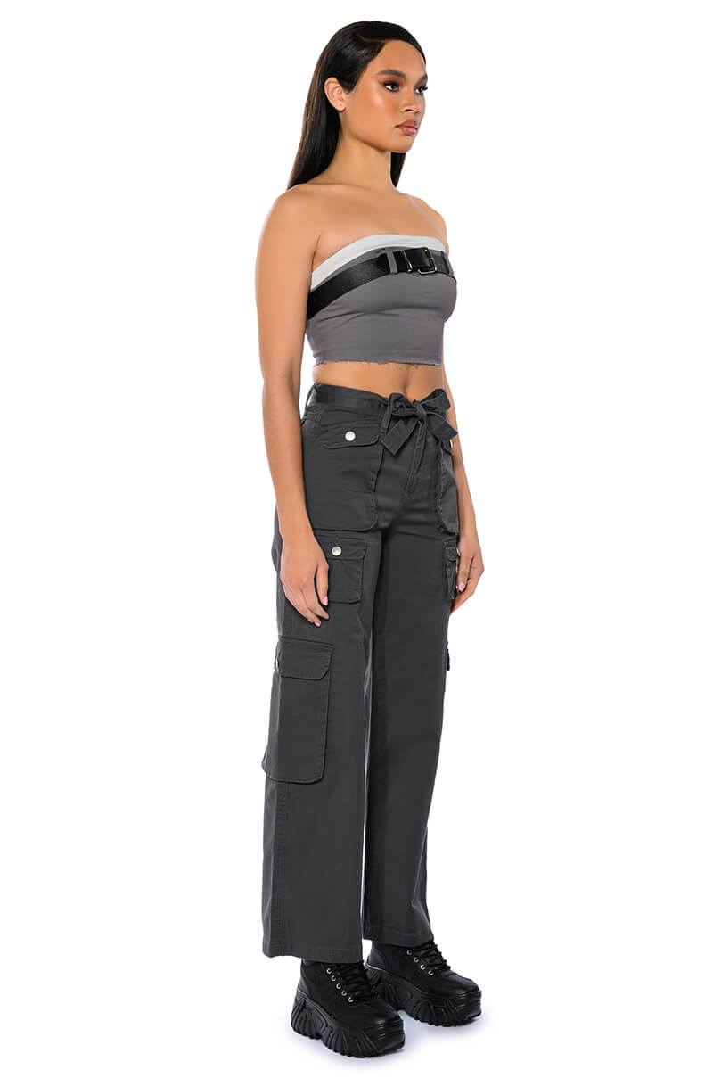 NOTHING ABOUT YOU BELTED CARGO PANTS