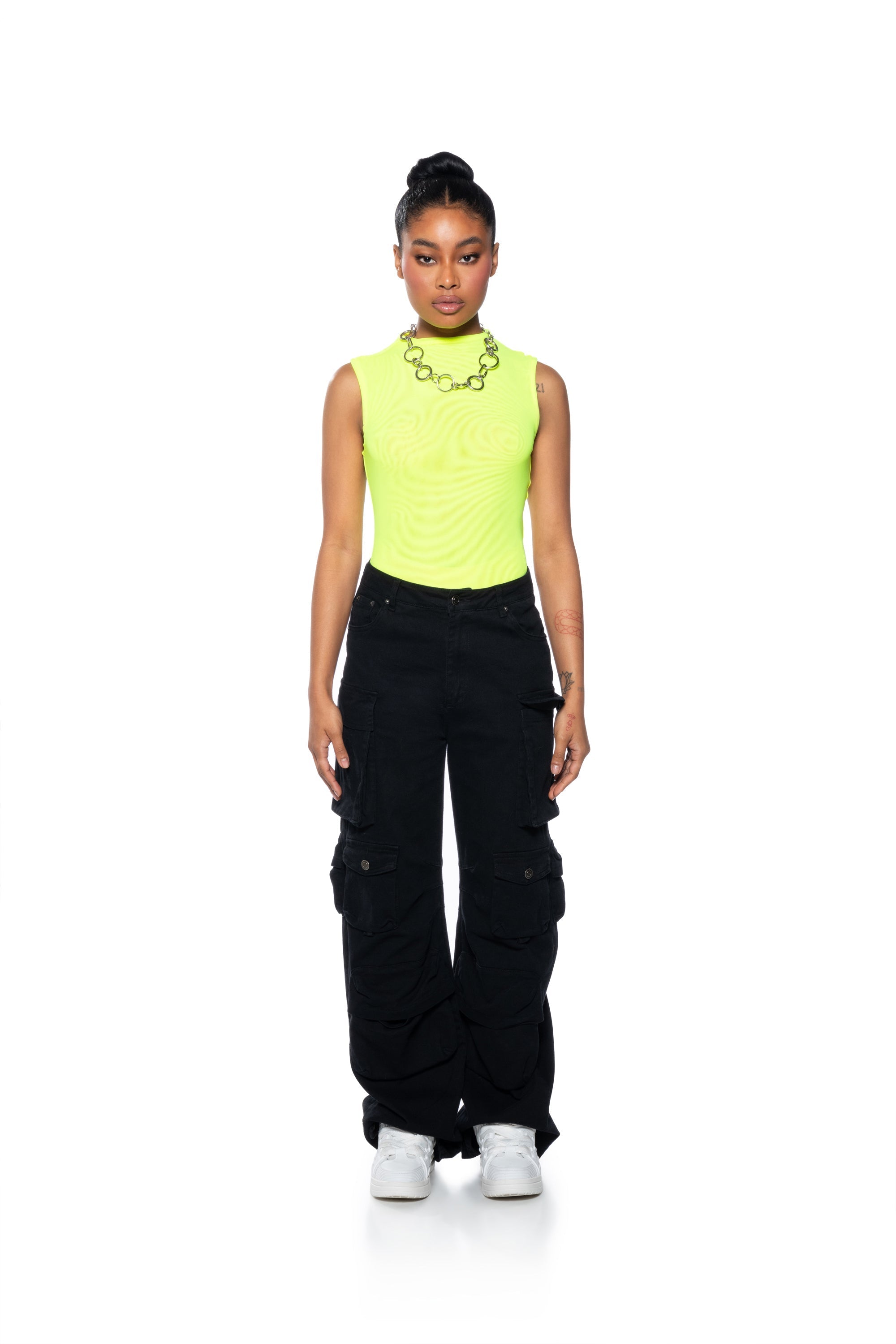 PAXTON SLEEVELESS MESH BODYSUIT