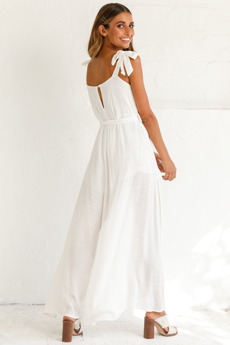 Talitha Tie Strap Wide Leg Jumpsuit White
