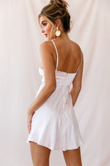 Starry Night Satin Bust-Tie Mini Dress Pink