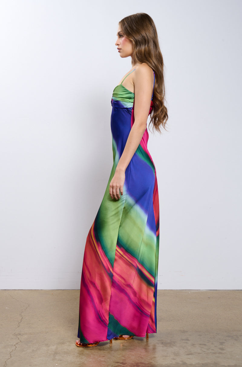 SHE'S THAT GIRL PRINTED MIDI DRESS