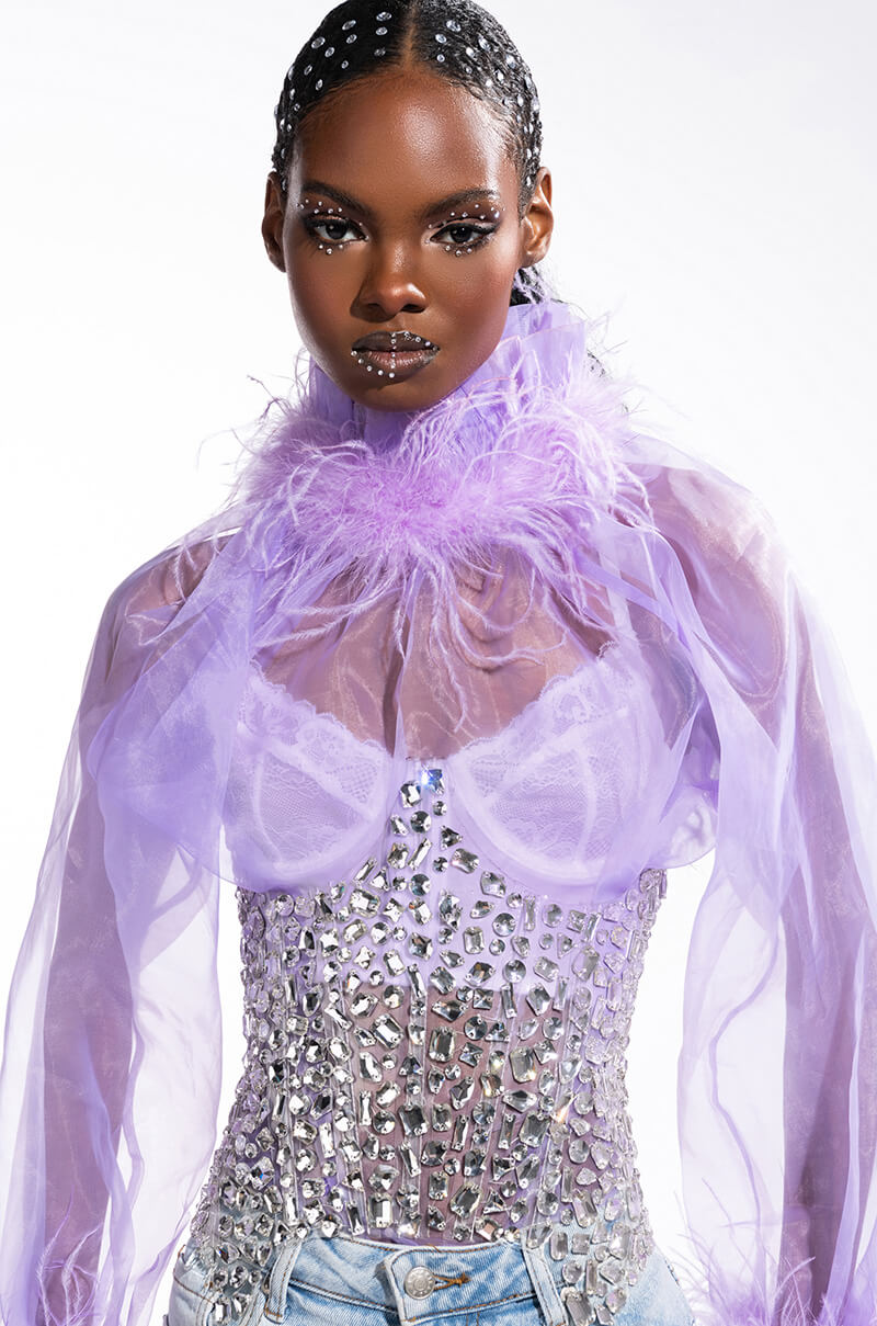 SO UNBELIEVABLE RHINESTONE CLEAR CORSET