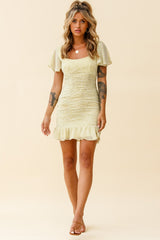 Merritt Ruched Tie Back Detail Dress Speckle Print Green