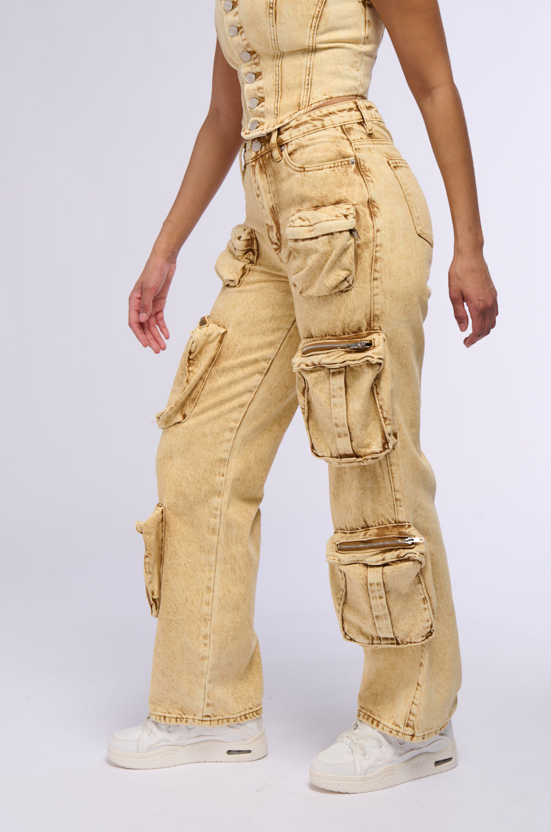 VALERIE MINERAL WASH CARGO PANT